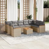 vidaXL 10-dijelni set vrtnih sofa s jastucima bež od poliratana | shoptok.hr