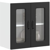 Maison Chic Kuhinjska stenska omarica - Kuhinjska omarica s steklenimi vrati Kalmar črna iu308, (22063955) | Shoptok.si