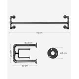  Set od 2 zidne vješalice za odjeću LINEA, crne | Eponuda.com