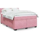 vidaXL Box spring postelja z vzmetnico roza 140x200 cm žamet | Shoptok.si
