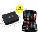 POSCA Uni gift set Art case u gumiranoj pernici 40kom (mix pc-1m/ pc-3m/pc-5m/pc-8k) | shoptok.hr