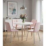 Libra stolica - svijetlo ružičasti baršun / kromirane noge x 2 | shoptok.hr