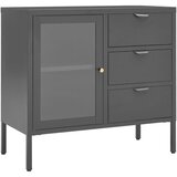 Maison Chic Komoda - Predalnik antracitna 75x35x70 cm jeklo in kaljeno steklo, (21722089) Cene