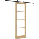 vidaXL Drsna vrata s kompletnim setom opreme 78x232 cm iz trdne smrekove deske, Notranja vrata s steklom 'ORKDAL'78x232x4 cm iz trdne smrekove deske | Shoptok.si