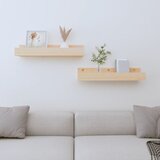  Zidne police 2 kom 50 x 12 x 9 cm od masivne borovine | shoptok.hr
