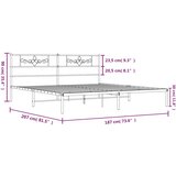 Metalni okvir za krevet s uzglavljem crni 180x200 cm | shoptok.hr