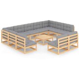  Vrtna sedežna garnitura 12-delna z blazinami trdna borovina, (20703846) | Shoptok.si