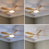 Brilagi LED prigušiva plafonski ventilator LED/34W/230V 132 cm bela/smeđa + daljinski upravljač | Eponuda.com