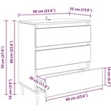  Strani šal Umetni hrast 60 x 35 x 70 cm Konstruiran les, (5000217571) | Shoptok.si