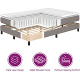  Krevet s opruga kutije Sivo-smeđa 200 x 180 cm tkanina | shoptok.hr