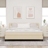  Postelja z vzmetnico z vzmetnico krema 180 x 200 cm blago, (5000126152) Slike