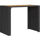 vidaXL vrtna miza z akacijevo ploščo črna 145x80x110 cm pe ratan, (21207428) | Shoptok.si