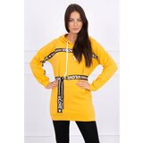Kesi Dress decorated with tape with inscriptions mustard | shoptok.hr