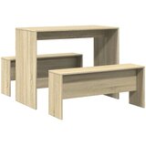  3-dijelni blagovaonski set stola i klupa boja hrasta drveni | Eponuda.com