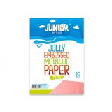 Jolly papir metalik reljefni, roze, A4, 250g, 10K ( 136206 )