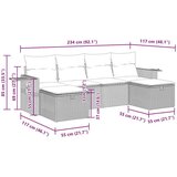  6-dijelni set vrtnih sofa od poliratana s jastucima sivi | shoptok.hr