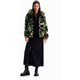 Desigual Prehodna jakna zelena / rdeča / črna / bela | Shoptok.si