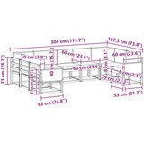  Set vanjskih sofa 9 kom. Prirodna i antracit Smeđa 304 x 187,5 x 73 cm | Shoptok.si