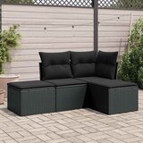  4-dijelni set vrtnih sofa od poliratana s jastucima crni | shoptok.hr
