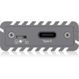 Icybox kućište za SSD disk IB-1817M-C31, M.2 NVMe, USB 3.1 Type-C, Type-C to Type-A USB cable, siva | shoptok.hr