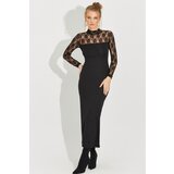 Cool & Sexy Women's Black Lace Detailed Maxi Dress Cene