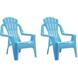  Vrtne stolice za djecu 2 kom plave 37x34x44 cm PP izgled drva | Eponuda.com
