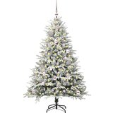 vidaXL Umjetno osvijetljeno božićno drvce s setom lopti Zelena 150 cm | shoptok.hr