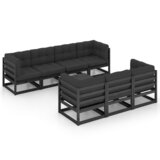 Maison Chic Seti vrtnega pohištva - Vrtna garnitura - Vrtni pohištvo set 8-delna z blazinami trdna borovina, (21797789) | Shoptok.si