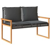  4-dijelna vrtna garnitura od poliratana s jastucima crna | shoptok.hr