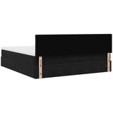  Otomanski krevet s madracem crni 160x200 cm baršunasti | shoptok.hr