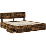  Krevetna konstrukcija s ladicama Dimljeni Hrast 180 x 200 cm | shoptok.hr