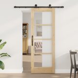 vidaXL Drsna vrata z dodatki ORKDAL 73.5x198.5 cm, Notranja vrata z steklom ORKDAL 73.5x198.5x4 cm iz trdnega bora Cene