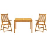 vidaXL 3-dijelni vrtni blagovaonski set od masivnog bagremovog drva | shoptok.hr