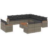  14-dijelni set vrtnih sofa od poliratana s jastucima sivi | Eponuda.com