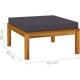  Stolček za noge s temno sivo blazino trden akacijev les, (20660945) | Shoptok.si