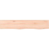  Zidna polica 100 x 20 x 2 cm od neobrađene masivne hrastovine | shoptok.hr