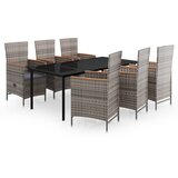 7-dijelni vrtni blagovaonski set s jastucima sivi | shoptok.hr