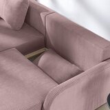 CARRYHOME SEDEŽNA GARNITURA, rebrasti žamet roza | Shoptok.si
