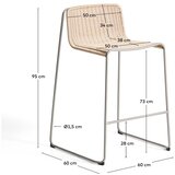 Kave Home Bež kovinski vrtni barski stol Tavari – | Shoptok.si