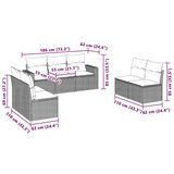 vidaXL 7-dijelni set vrtnih sofa svjetlosivi od poliratana | shoptok.hr