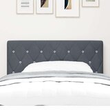 vidaXL Vzglavje s kristalnim gumbom, temno sivo, 90 cm, žamet | Shoptok.si