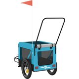 Prikolica za bicikl za ljubimce plavo-crna od tkanine i željeza | shoptok.hr
