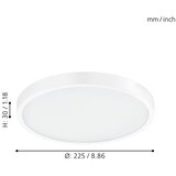 Eglo fueva-a nadgradna led, 14w, prom 225, sa daljinskim dimabilna, bijela | shoptok.hr