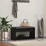  Klupa za hodnik s jastukom s policom Crni Hrast 83 x 38 x 45 cm | Eponuda.com