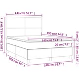  box spring s madracem LED ružičasti 140x190cm baršunasti | shoptok.hr