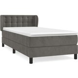 Box spring krevet s madracem tamnosivi 90x190 cm baršunasti | shoptok.hr