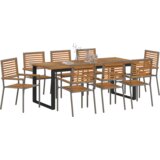  9-dijelni set za blagovanje u vrtu Siva Poli Ratan Akacija | shoptok.hr