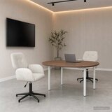  Okretne radne stolice 2 kom. 54 x 55 x 90 cm Krem Baršun | shoptok.hr