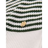 Ombre Men's knitted buttonless polo shirt with navy stripes - white and olive | shoptok.hr
