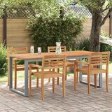 Vanjski blagovaonski stol sivi 200x90x75 cm čelični i solidno drvo akacija Cijene